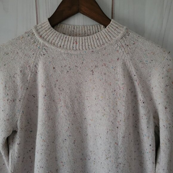 Loft Speckled Pullover Tunic Sweater, Women’s M, Long Sleeve, Cream w/ Multi EUC - Picture 4 of 11